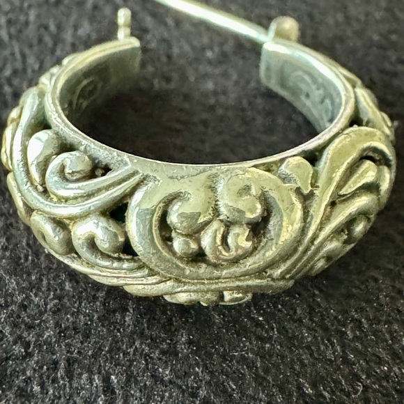 John Hardy Artisan Silver Hoop Earrings - Picture 6 of 12